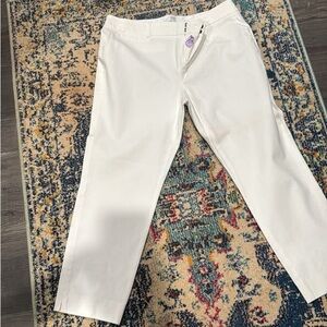 Crown & Ivy Women's White Chinos